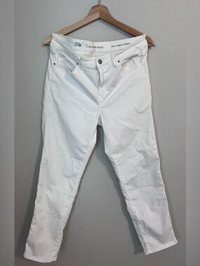Calvin Klein | White Ankle Skinny Jeans | Size 14 | Stretch Mid Rise